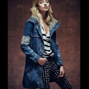 Free People Rendered Sherpa Denim Parka
